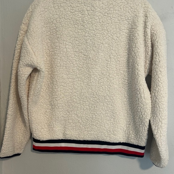 Tommy Hilfiger Off-White Sherpa Half-Zip - Picture 3 of 4